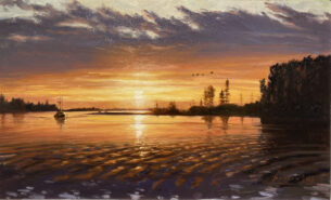 Sunset over Ladner Reach - John M. Horton